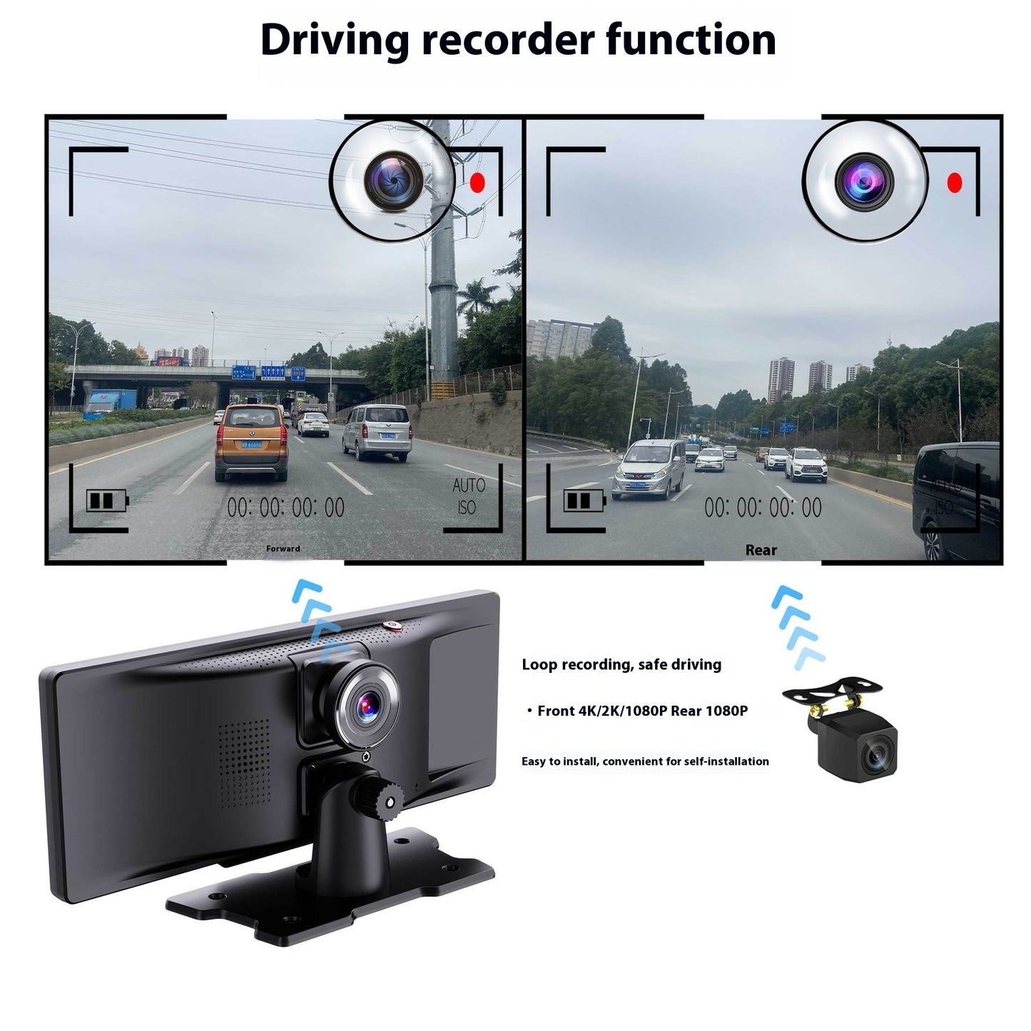SmartDash Plug&Play 10 Inch Wide Touchscreen Car Player with Cameras